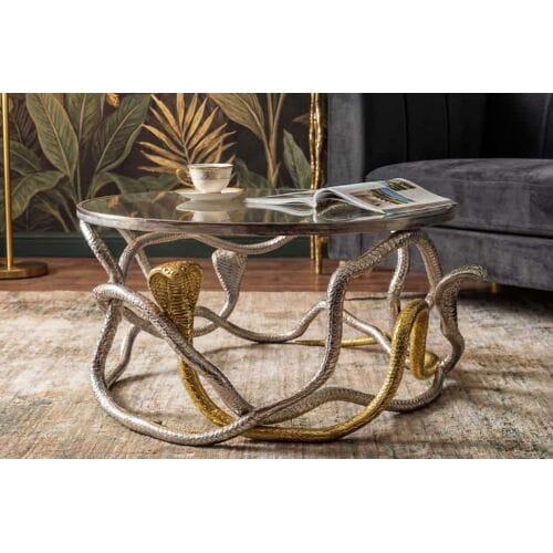 ronde salontafel snake zilver goud 67 cm