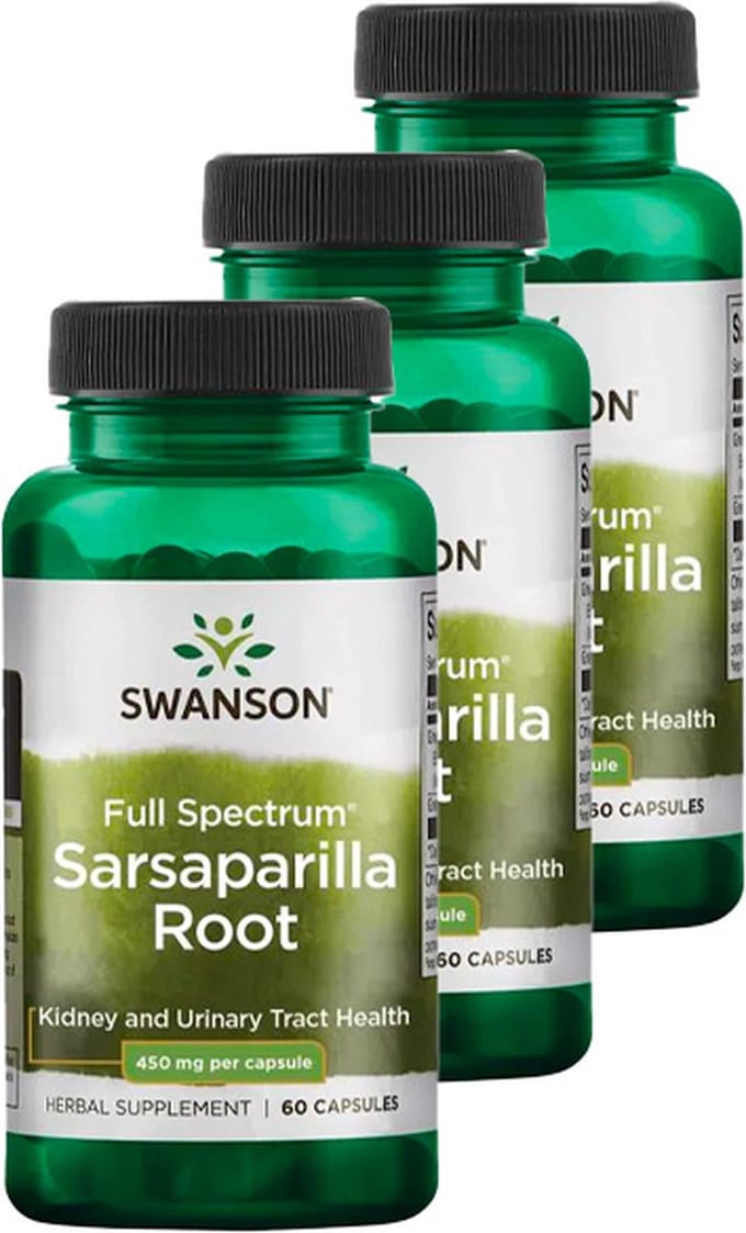 Swanson | Sarsaparilla Root | 60 Capsules | 3 stuks | 3 x 60 stuks