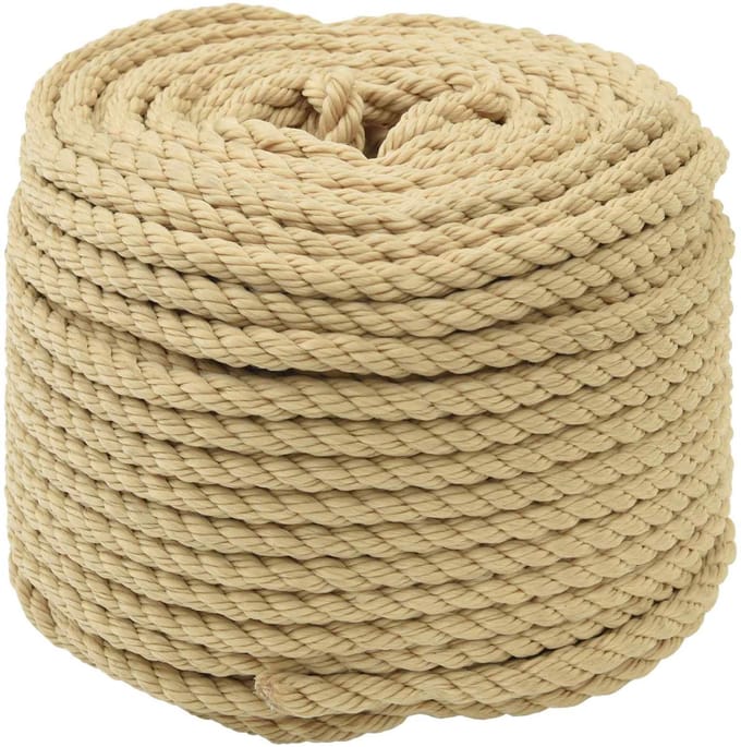 vidaXL - Boottouw - 8 - mm - 100 - m - Naturel