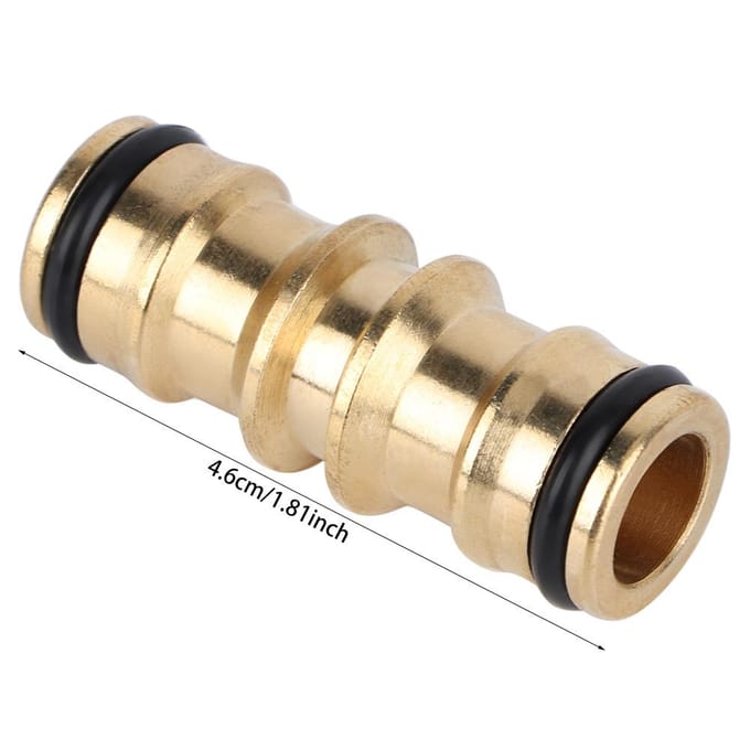 Messing slangkraanconnector met schroefdraad voor tuinwaterpijpadapterfitting beige