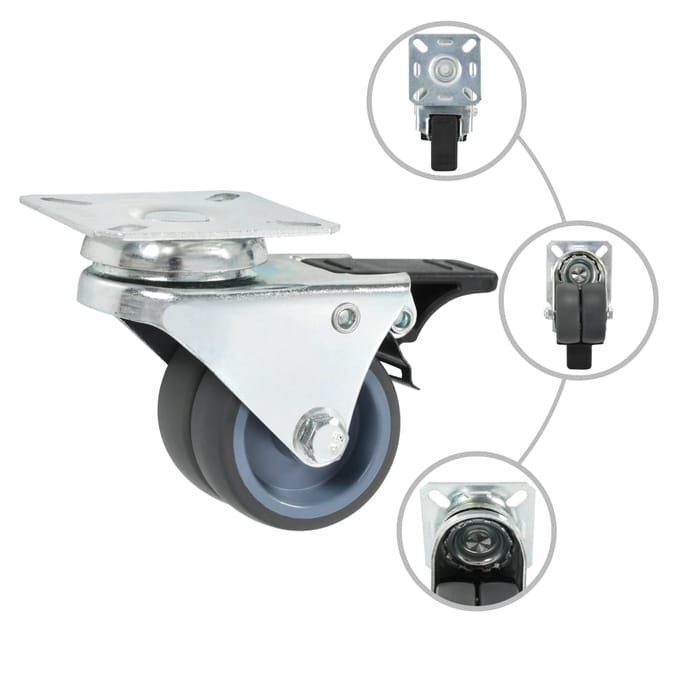vidaXL - 12 - st - Zwenkwielen - dubbel - 50 - mm