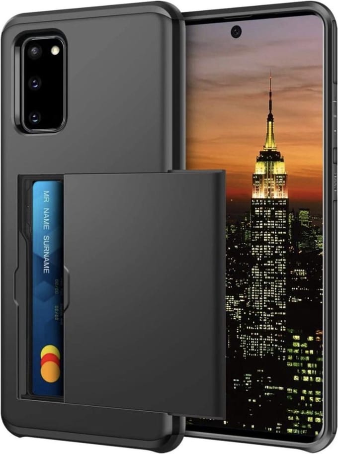 Backcover geschikt voor Samsung Galaxy S20 FE - Zwart - Hard PC - Pasjeshouder
