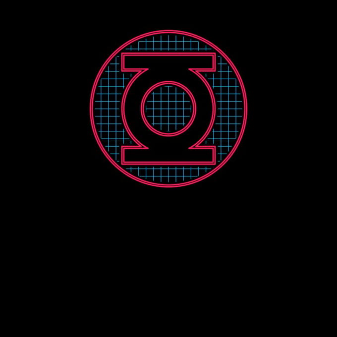 Justice League Green Lantern Retro Grid Logo Men's T-Shirt - Black - M