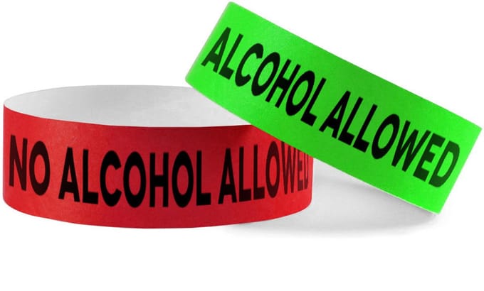 CombiCraft Tyrex polsbandjes mix leeftijdscontrole alcohol - 100 stuks