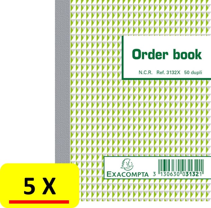 5 x Orderboek Exacompta 3132X - 13,5 x 10,5 cm - 50 x 2vel