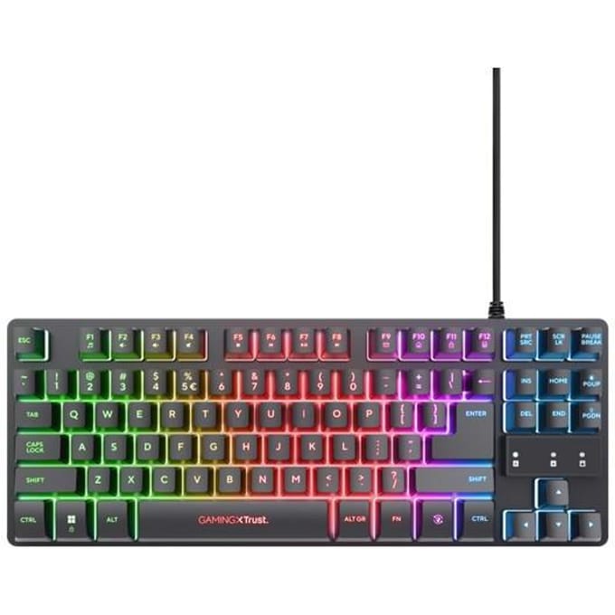 Trust GXT 833 Thado - Bedraad Gaming Toetsenbord - Tenkeyless (TKL) - PC/PS5 - QWERTY - Zwart
