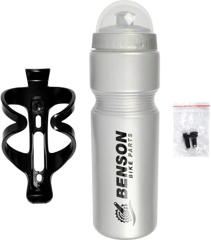 Benson Sport Bidon - met fietshouder - 750 ml - grijs - kunststof