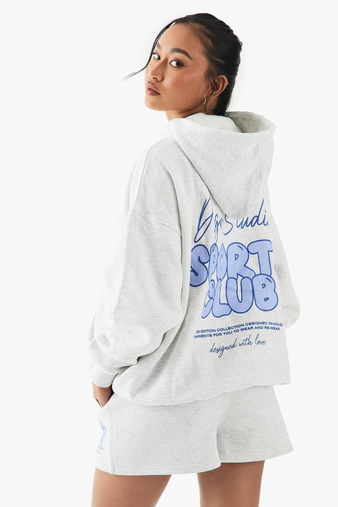Dames Dsgn Studio Sports Club Bubble Print Sweat Short | Asgrijs | Maat: Small
