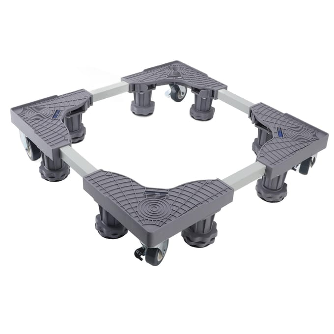 Mobiele Koelkast Standaard Basis IJzerlegering Verstelbare Dolly Wasmachine Standaard met Rem Balanshoek black