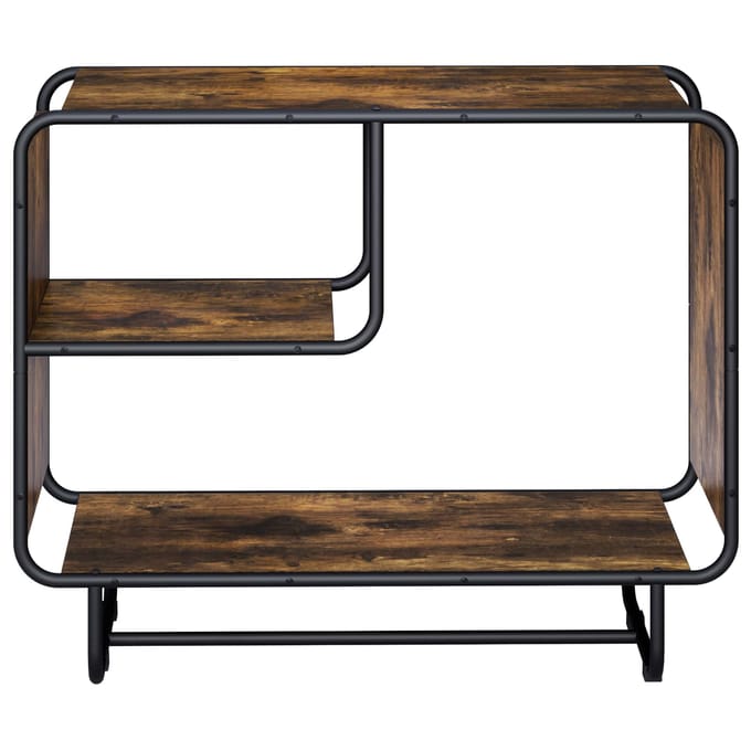 vidaXL - Dressoir - Gerookt - eiken - 80 - x - 37,5 - x - 64,5 - cm - Bewerkt - hout