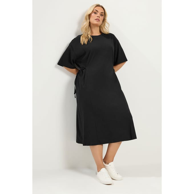 Yours Zwarte Midijurk Met Strik Aan De Voorkant Size 54-56