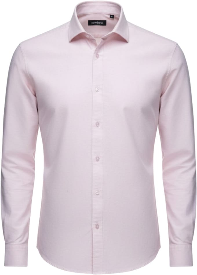 OMBRE Overhemd - Regular Fit - Katoen - Lange Mouw Perzik S
