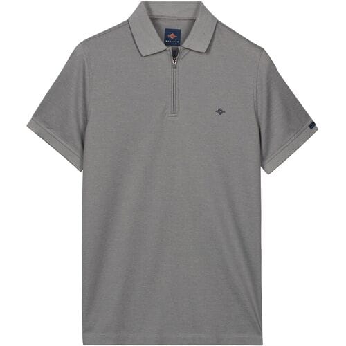 Baileys Polo Subtle Two-Tone Zip Collar Stone Grey / male