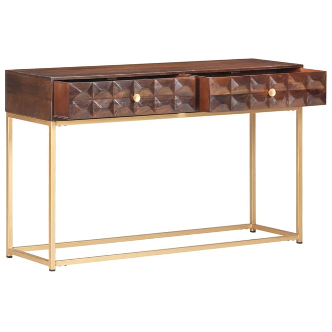 vidaXL Consoletafel 122x36x75 cm Massief mangohout