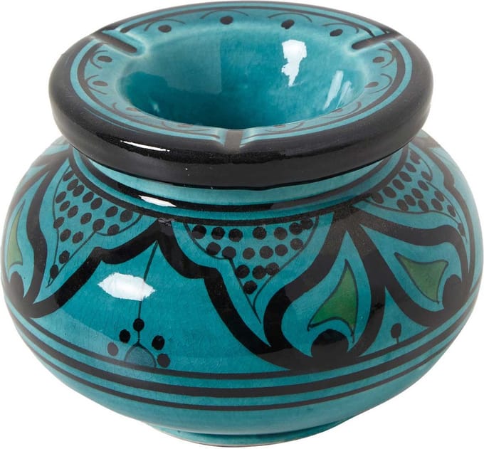 Asbak keramiek turquoise