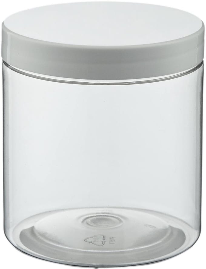 Lege plastic potje 250 ml PET transparant - met witte deksel - set van 10 stuks - Navulbaar - Leeg