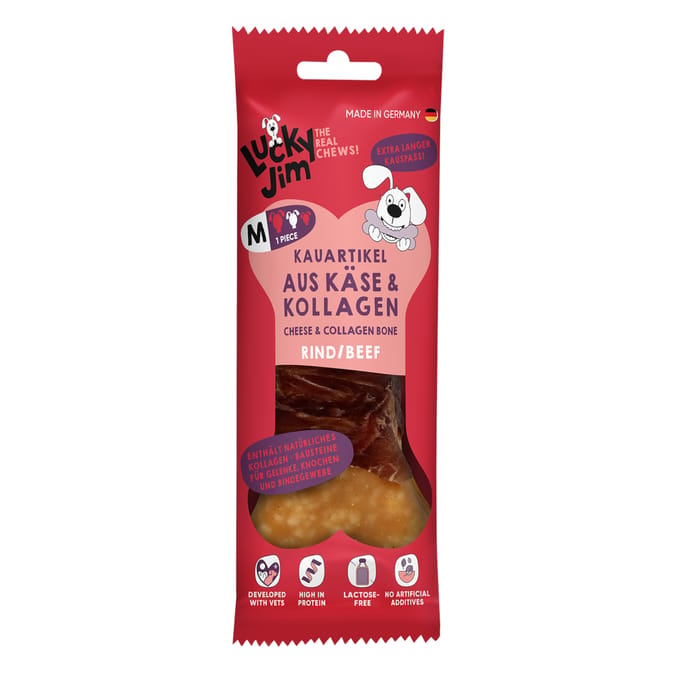 60g Lucky Jim Kauwbot M Kaas & Collageen Rund Hondensnacks