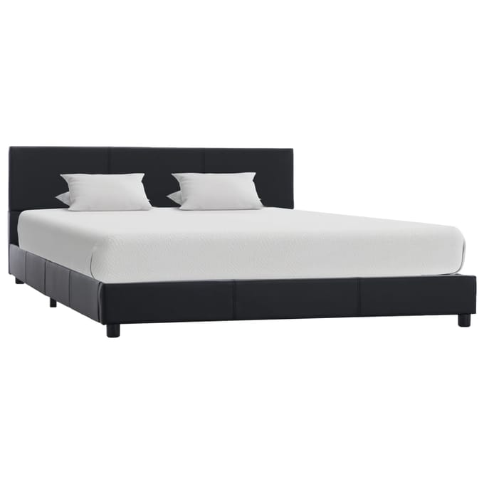 vidaXL - Bedframe - kunstleer - zwart - 140x200 - cm