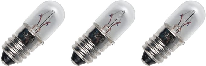 Signaallamp E10 8V 0.8W - 100 mAh - 3 stuks - T10 Gloeilamp Ø10mm - 28mm - 2500K - Dimbaar