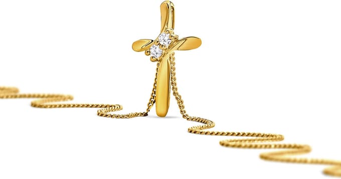 Miore Pure Collier Ketting ‚Äì 9 Karaat - Kleur Geelgoud - met Diamanten