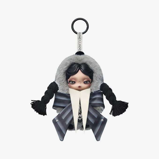 Peluche POP MART SKULLPANDA × Wednesday (Version Uniforme de l'Académie Nevermore) gray