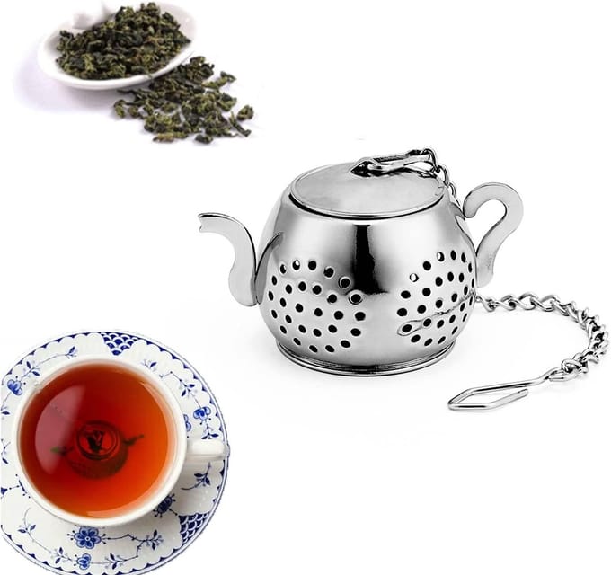 Thee Infuser voor Losse Thee, RVS Theefilter en Zeef voor Perfecte Theebrouwing, Set van 2 Stuks