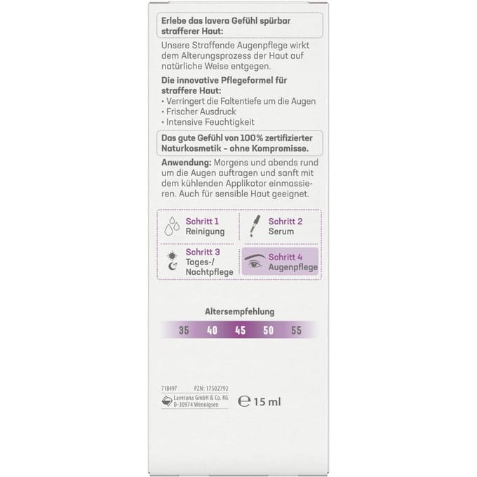 Lavera Oogverzorging Firming Eye Cream Ogen Dames 15 ml