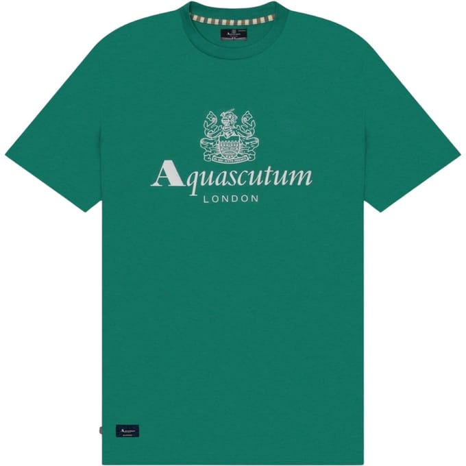 Aquascutum Active Beach Basic T-shirt Met Groot Logo In Groen