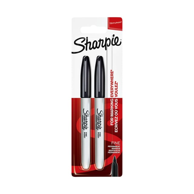 Sharpie-permanentmarkers | Fijne punt | Zwarte inkt | 2 stuks