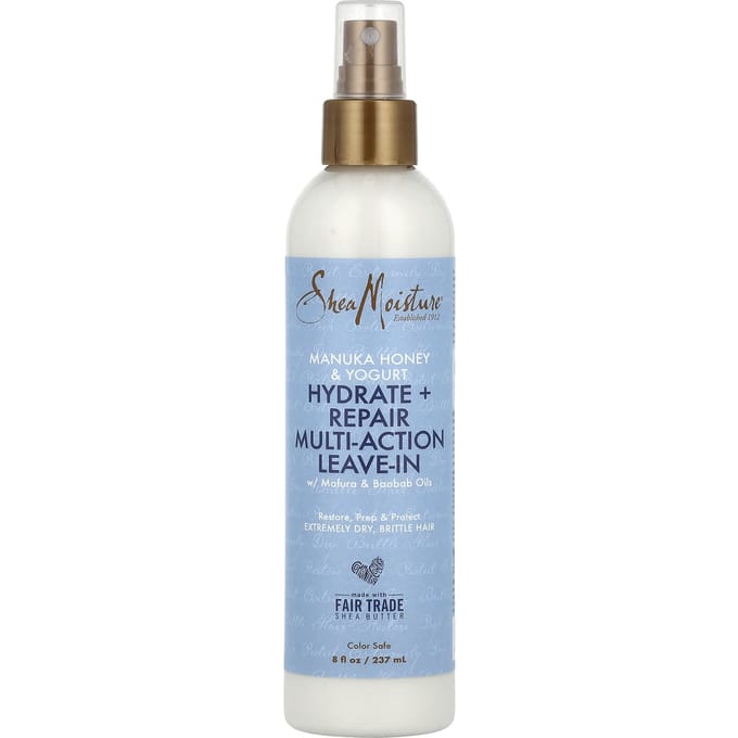 SheaMoisture, Soin sans rinçage multi-actions Moisture + Recovery, miel de Manuka et yaourt, 237 ml (237ml) white