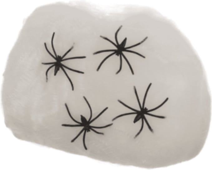 Spiderweb, Glow in the dark, incl. 4 spiders