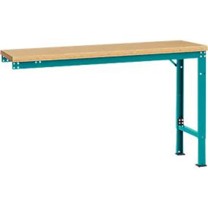 Manuflex aanbouwtafel UNIVERSAL Speciaal, 1500 x 800 mm, multiplex natuur, waterblauw