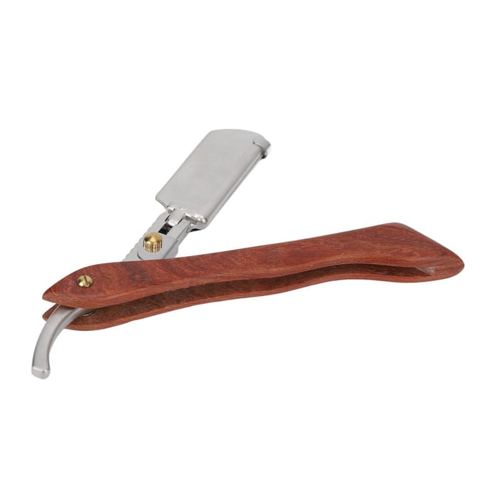 Scheermes PU Lederen Etui Lichtgewicht Draagbaar Palissander Baard Kapsel Handmatig Scheermes voor Mannen gray
