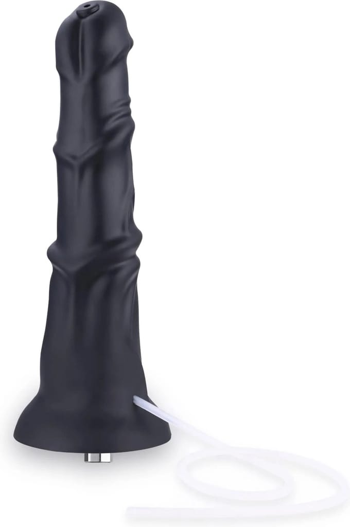 Hismith Spuitende Anale Dildo met Zuignap 28 cm – Fantasy Dildo – KlicLok – Zwart