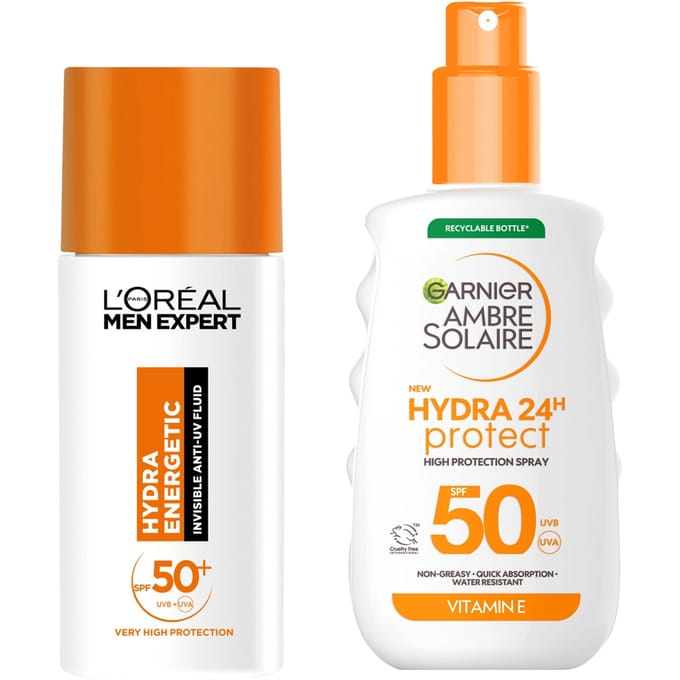 L'Oréal Paris Men Expert x Ambre Solaire SPF50 Face & Body Hydrating Suncream Bundle