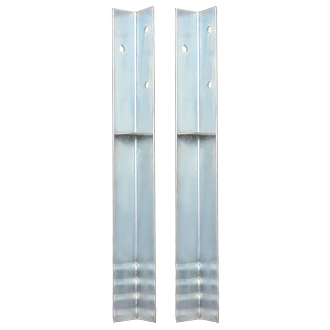 vidaXL - Grondanker - L-vormig - 5x5x50 - cm - gegalvaniseerd - staal - 2 - st