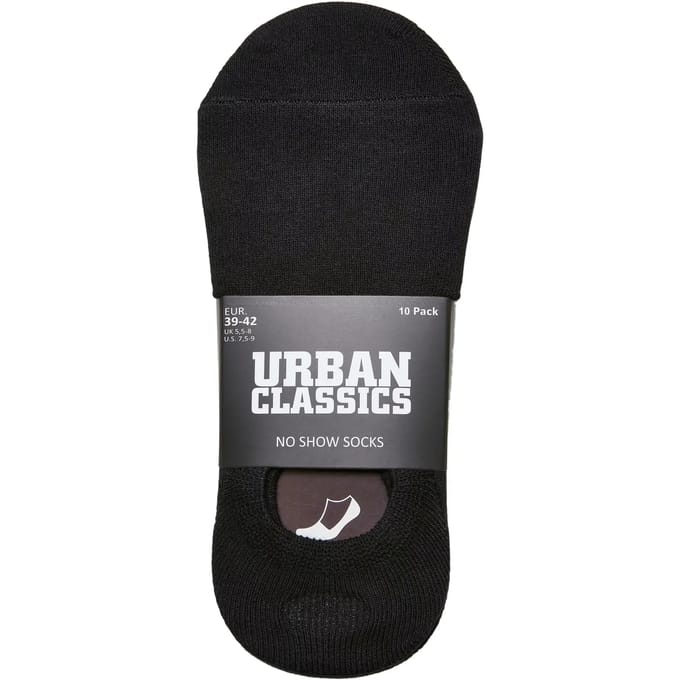 Urban Classics - No Show 10-Pack Enkelsokken - 39/42 - Zwart