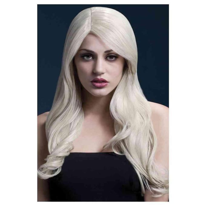 Beach Waves pruik blond, zijscheiding