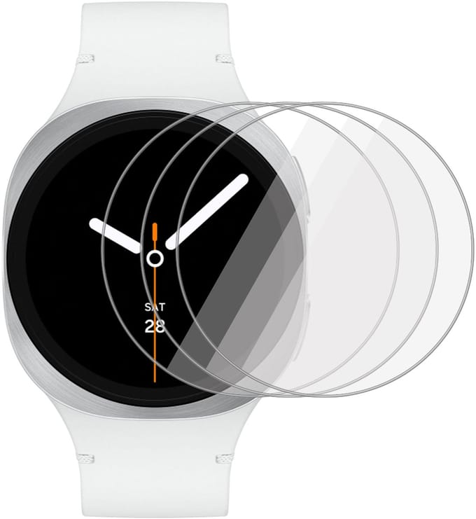 3x TechNow Screenprotector geschikt voor Samsung Galaxy Watch 8 44mm Screenprotector - Gehard Glas - Rounded - Proteqt+