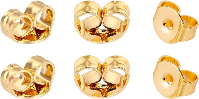 6pcs/3 Pairs Earring Backs Stoppers Gold Replacement Secure Ear Locking voor Oorknopjes, Sieraden Maken, Goud, 6x5mm