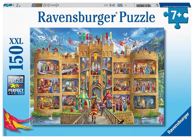 Ravensburger puzzel Kijkje in het ridderkasteel - Legpuzzel - 150 stukjes