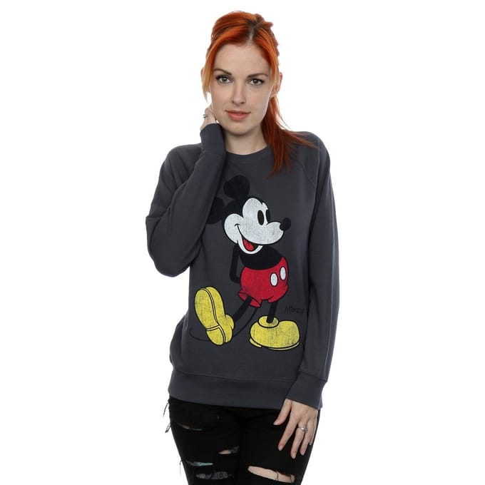 Disney Dames/Dames Mickey Mouse Classic Kick Sweatshirt (Donkere Heide)