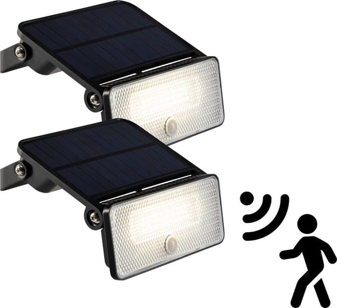 LED's Light Solar buitenlampen 1000 met sensor - Bewegingssensor en nacht sensor - Duopack
