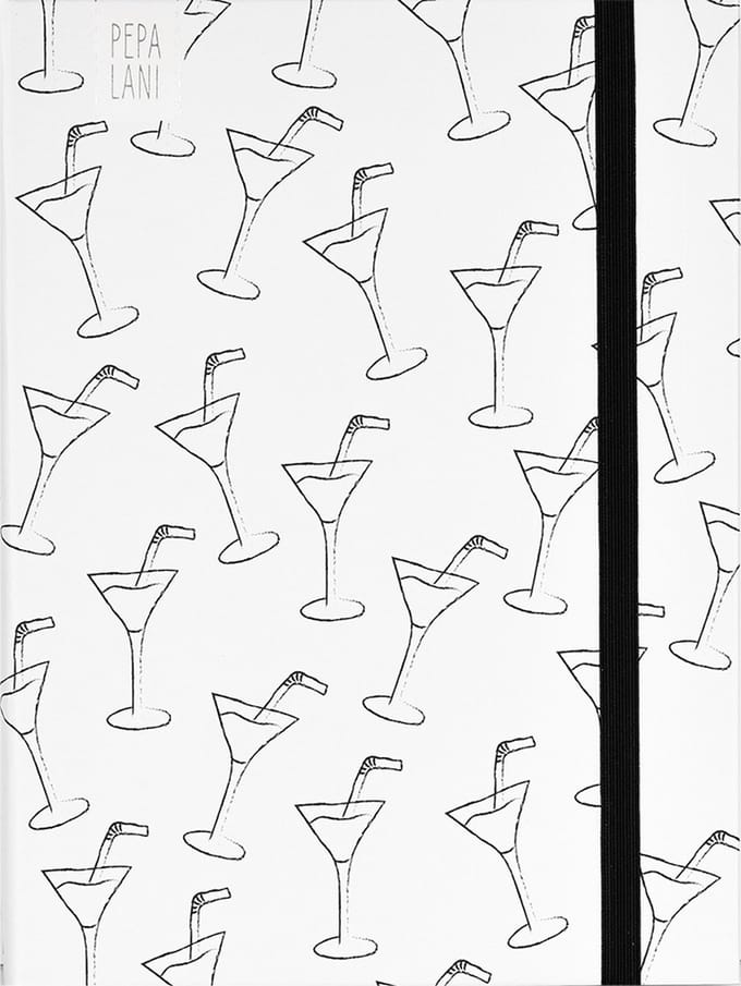 Pepa Lani notebook A5 Black & White Cocktail hour