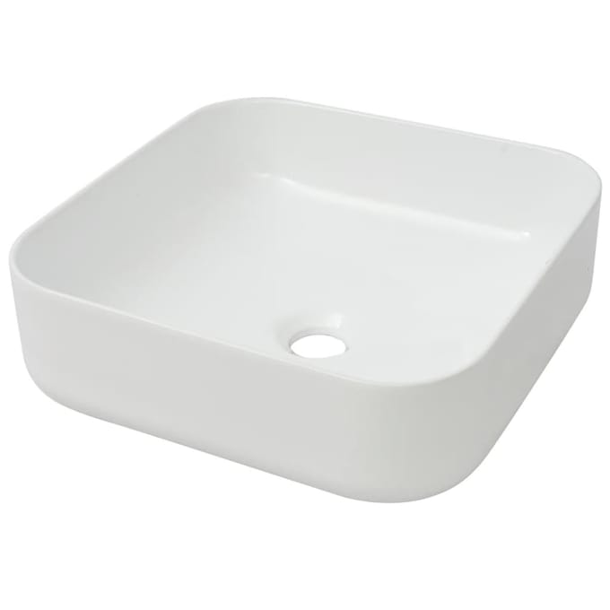 vidaXL - Wastafel - vierkant - wit - 39x39x13,5 - cm - keramiek