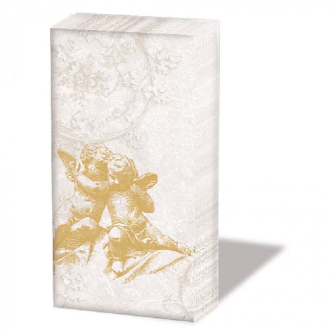 Zakdoeken Classic angels gold - Ambiente - 21x21 cm