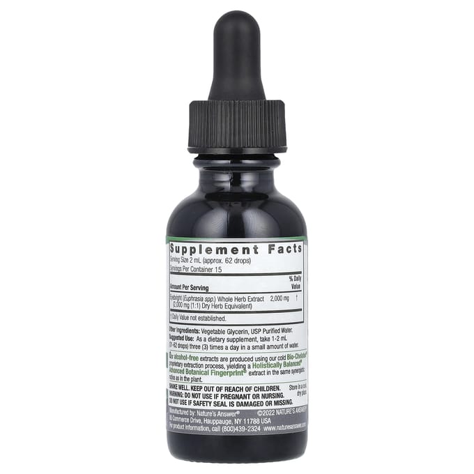 Nature's Answer, Ogentroostkruid, Vloeibaar Extract, Alcoholvrij, 2.000 mg, 30 ml(1 fl oz)