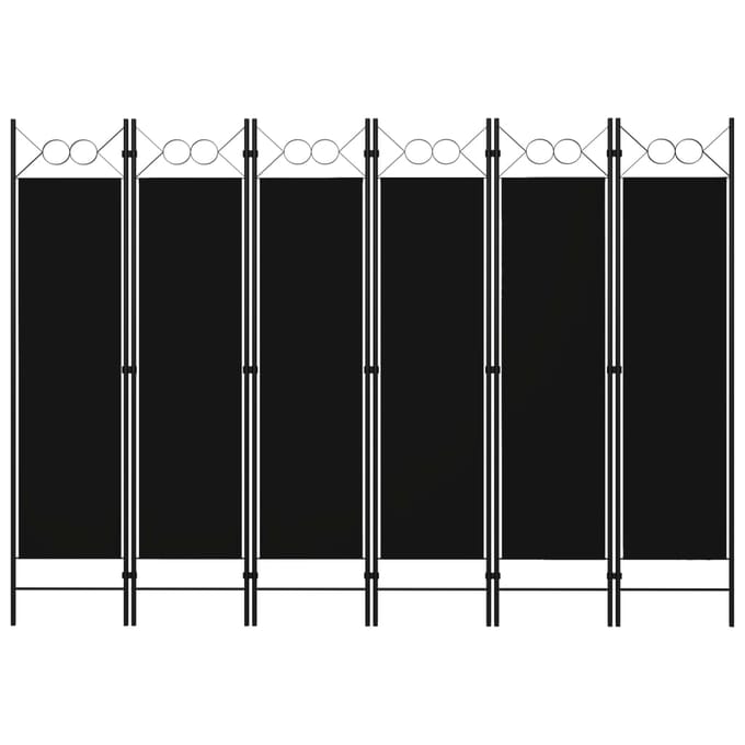 vidaXL - Kamerscherm - met - 6 - panelen - 240x180 - cm - zwart