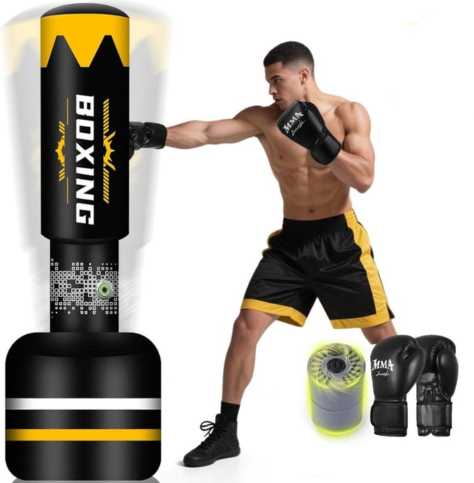 MKSS® Boksbal Staand - Boxbal Volwassenen - Bokszak - Zwart