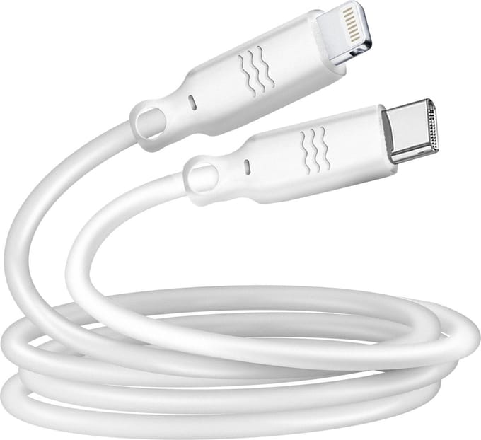 Just Green - USB C naar Lightning recyclebare kabel 1,2 m 3A - Wit